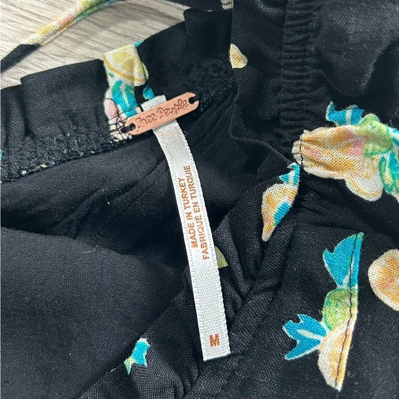 Free People Like A Lady Black Lemon Print Mini Dress - Picture 8 of 12